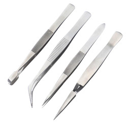 4pc Stainless Steel Tweezer Set