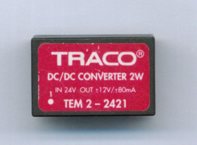 PRZETWORNICA NAPIĘCIA TEM 2 - 2421 DC-DC 21,6-26,4VDC 2W 400mA izolowana TRACO POWER DEMONTAŻ (MOD-TEM2-2421)
