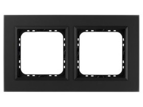 SONATA PRESTIGE Ramka 2 podwójna szklana 4 mm czarne szkło szronione + ramka czarna R-2RGC/79/33 OSPEL