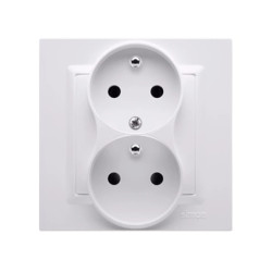 Simon 10 Gniazdo podwójne z/u z funkcją niezmienności faz 16A 250V biały CGZ2T/11