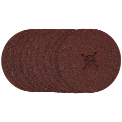 Draper 68628 Fibre Sanding Discs, 125mm, 36 Grit, (Pack of 10)