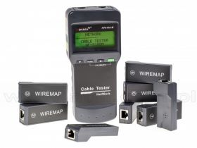 NOYAFA NF-8108M, Tester okablowania RJ-45 z zestawem 8 terminatorów, LCD