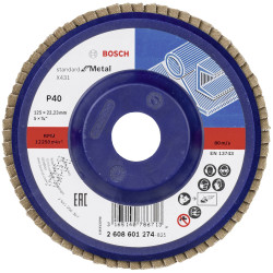 Bosch 2608601274 X431 Flap Disc 125mm Steel Wear-Resistant 1piece