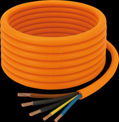 PUR cable H07BQ-F, 5 x 2.5 mm, 50 m, orange
