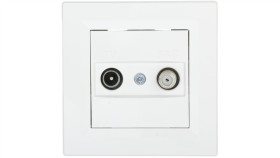 Gniazdo Antenowe Asfora Tv-Sat Końcowe 1Db Białe Z Ramką Eph3400121