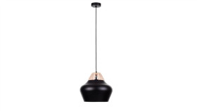 Lampa Wisząca Nowoczesna 1Xe27 Negro Wood Natural/Black