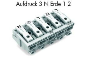 Złączka zasilająca 5-biegunowa ze stopkąmi bez styku PE 294-5055 /250szt./