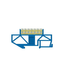 Listwa zaciskowa wysoka na szynę 7-torowa niebieska TH35 E.4044