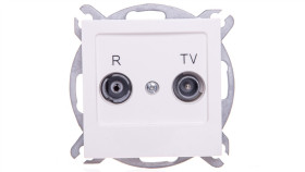 As Gniazdo Antenowe Rtv Przelotowe 14Db Ecru Gpa-14Gp/M/27