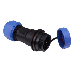 4 Pin Waterproof W17 Male Socket Cable Connector IP68 5A