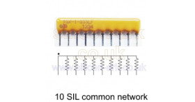 3.3K Ohm resistor network common rail (4610X-101-332LF) - Bourns