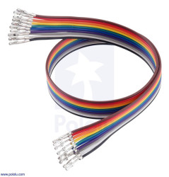 Pololu Ribbon Cable with Pre-Crimped Terminals 10-Color F-F 12" (30 cm)