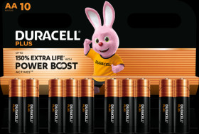 176201 Duracell Plus, alkaline battery, AA (Mignon), pack of 10