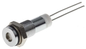 Lampka kontrolna do montażu panelowego 2V dc, biała 6mm LED Chrom RS PRO