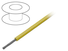 Przewód na rolce o długości 30,5m linka Cu, 600V PVC żółty 28 AWG 1852 YL005