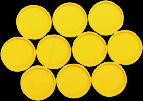 6172313 Magnets, 29 mm, yellow, 10 pieces
