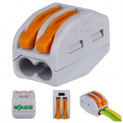 WAGO CLASSIC 222-412 Szybkozłączka 2x 0,08-4,0mm2 uniwersalna (na drut / na linkę) 400V/32A ORYGINALNA woreczek 10szt.