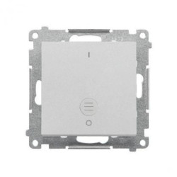 Simon 55 Łącznik dwubiegunowy z podświetleniem LED (moduł) 10 AX, 250 V~, szybkozłącza Aluminium mat TW2L.01/143