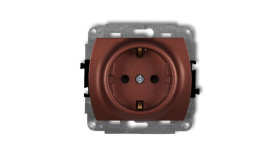 Trend Gniazdo Pojedyncze Z/U Schuko Brązowy Metalik 9Gp-1Sp