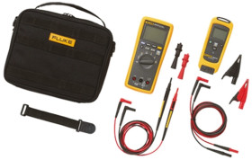 Zestaw multimetrów Fluke Multimetr, moduł pomiaru temperatury, przewody pomiarowe, termopara, akcesoria, futerał