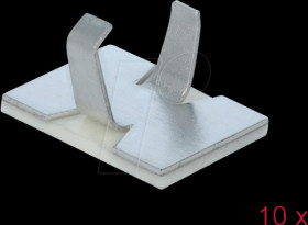 60183 Cable clamp, self-adhesive, aluminium, pack of 10