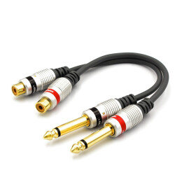 Adapter 2x Jack 6,3 Mono 2x Gniazdo RCA Vitalco