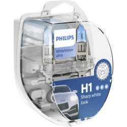 Philips 12258WVUSM WhiteVision Ultra Halogen bulb white 55W 12V H1 car light