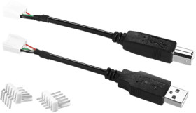 USB 2.0 adapter cable, USB plug type B to crimp connector 5 pole, 1 m, black, 14194