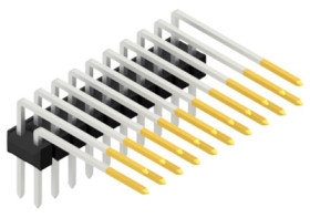 Pin header, 20 pole, pitch 2.54 mm, angled, black, SL415220S