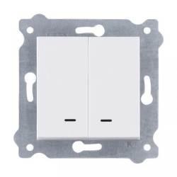 Łącznik podwójny z podświetleniem 250V 10A Biały 203/01 EXEN