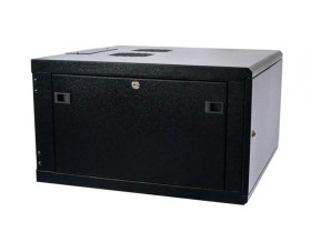 Szafa wisząca RACK 19 cali 6U/600mm drzwi pełne otwierane boki RAL 9005 BOCK-019-060-600-DP-C