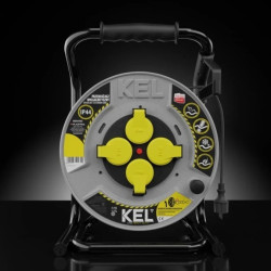 Przedłużacz bębnowy HAEVY LINE 25m H05RR-F 3x1,5 4xGS /+termik/ 16A IP44 czarny