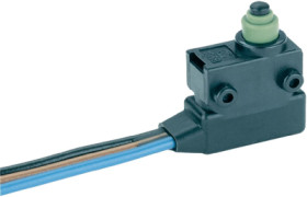 Subminiature snap-action switch, On-On, stranded wires, pin plunger, 1.8 N, 4 A/12 VDC, IP67, 1058.0553