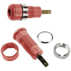 Stäubli 659098-22 SLB2-F28 jack socket 2mm pin red 1pc insulated vertical