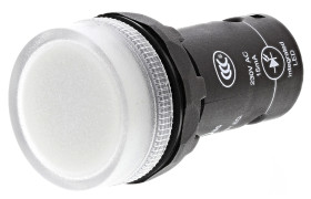 Kontrolka 230V Biały ABB średnica wycięcia 22mm Montaż panelowy Śruba