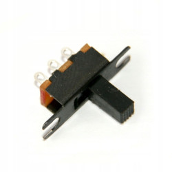 Slide Switch 3-pin ON-ON, Screwed-on, Black