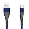 Przyłącze USB 2.0 A wtyk - USB typ-C wzmocnione plecione SPIDER 1,0m niebieskie