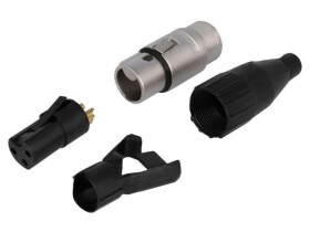 Złącze XLR, żeńskie, wtyk, PIN: 3, proste, napięcie znamionowe: 133V, prąd znamionowy: 15A AC3F-AU