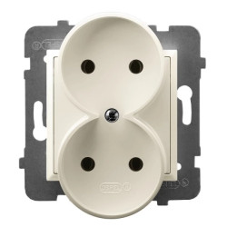 ARIA Gniazdo podwójne ecru GP-2UR/m/27