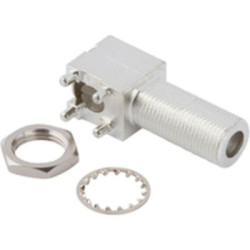 Złącze koncentryczne Montaż na płytce drukowanej Żeński 75Ω typ złącza Złącze F Przepust