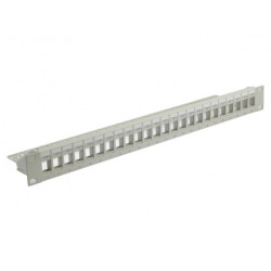 Patch panel pusty RACK 19" 1U na 24 moduły keystone UTP szary