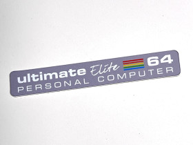 Commodore 64C 'Ultimate 64 Elite' grey badge 0.5mm thick