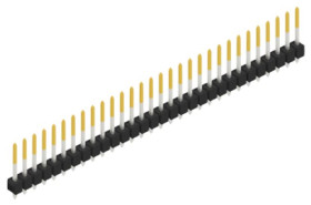 Pin header, 30 pole, pitch 2.54 mm, straight, black, 10054201