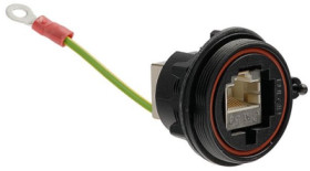 Socket, RJ45, 8 pole, 8P8C, Cat 5e, solder connection, PCB mounting, PX0833/E