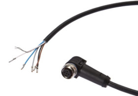 Złącze kablowe M12 żeńskie 5pin kątowe wolny koniec przewodu 5x0,34mm PUR fi6mm 60V 90 stC IP67 ekranowany VKA05621