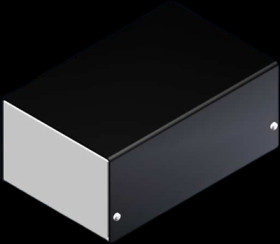 Die-cast aluminum enclosure, (L x W x H) 104 x 160 x 69.5 mm, black/silver, 382.18 SCHW./SILBER