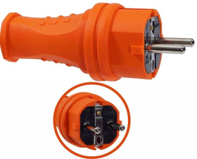 Wtyczka gumowa 16A 230V IP44 pomarańczowa AEI602277-O