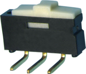 Slide switch, On-On, 1 pole, angled, 500 mA/12 VDC, CL-SA-12C4-02
