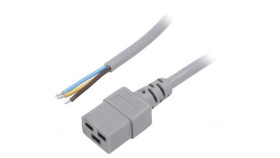 Kabel: 3X1,5Mm2, Iec C19 Żeński, Dł: 5M, 16A Lt-549 H05vv-F 3X1.5 Gry 5M End Roj