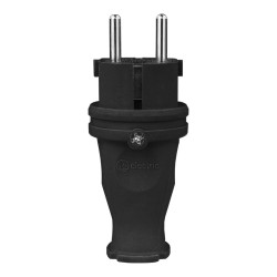 Wtyczka gumowa prosta 16A 230V czarna Schuko 3101-301-0300